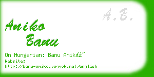 aniko banu business card